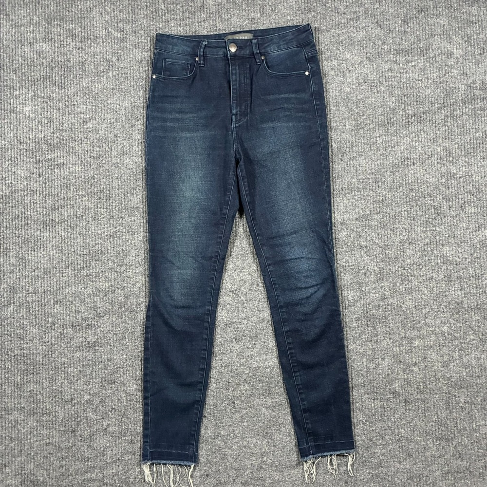 Harper Womens Skinny Jeans Size 28 Dark Wash Raw Hem Stretch Denim High Rise